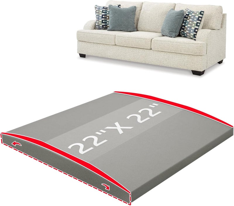 HAVARGO Couch Cushion Support High Density Foam 22X22X2.4 Inches Sofa Couch Supports for Sagging Cushions Light Grey 1Pc with Anti Slip Mesh Fabric - Image 1